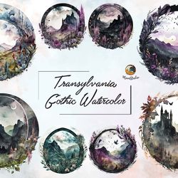 transylvania gothic watercolor