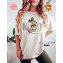 mickey checkered comfort colors shirt, retro mickey mouse shirt, disneyworld shirts, disney family vacation, classic mic