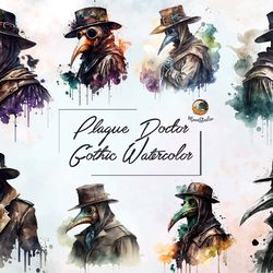 plague doctor gothic watercolor