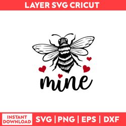 Bee Mine Svg, Bee Svg, Heart Svg, Mine Svg, Valentine Svg, Valentine's Day Svg - Digital File