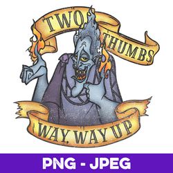 disney hercules hades two thumbs way way up v1 , png design, png instant download