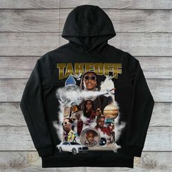 takeoff hoodie takeoff memorial quavo offset migos dedication rapper sweatshirt the last rocket pullover