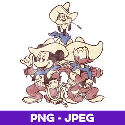 disney mickey & friends goofy donald mickey cowboy up v1 , png design, png instant download