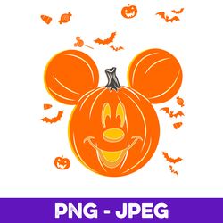 disney mickey & friends mickey pumpkin happy halloween v1 , png design, png instant download