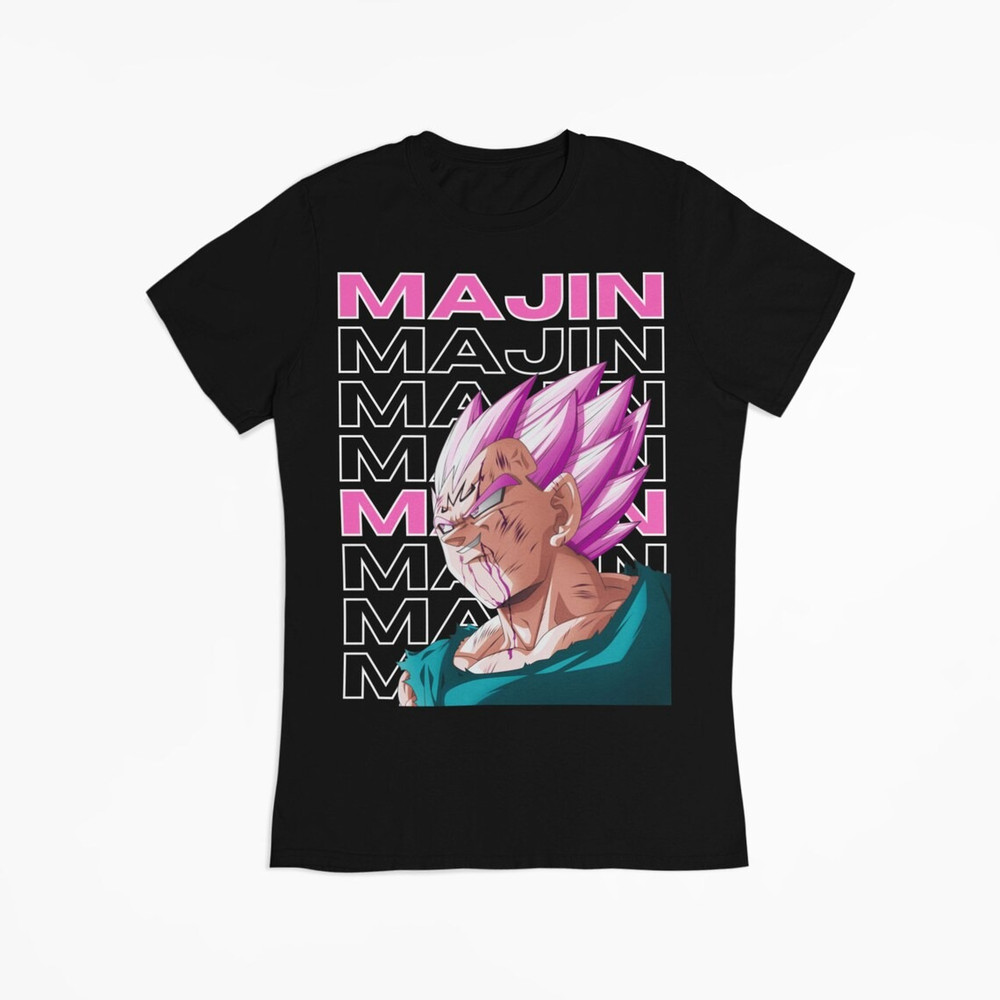 Majin Vegeta Dragon Ball Z Super Saiyan Pink Buu Saga Goku DBZ Anime Gift Unisex T-shirt, Vegeta Dragon Ball Z Shirt