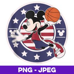 disney mickey and friends mickey basketball usa v2 , png design, png instant download