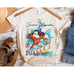 Disney Fantasia Sorcerer Mickey Mouse Magic Wizard Stay Magical Retro Shirt, Fantasmic Hollywood Studios Trip Family Hol