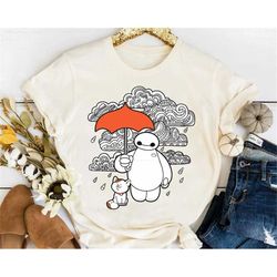 Disney Big Hero 6 Baymax Patterned Rain Clouds Portrait Shirt, Magic Kingdom Trip Unisex T-shirt Family Birthday Gift Ad