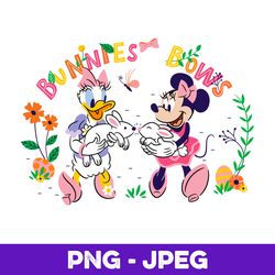 disney minnie and daisy bunnies and bows girlsu2019 easter v1 , png design, png instant download