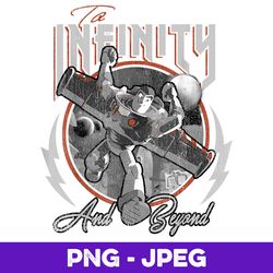 disney pixar buzz lightyear to infinity & beyond grey scale , png design, png instant download