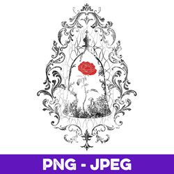 womens disney beauty and the beast red rose v3