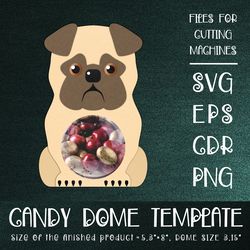 Pug Dog Candy Dome | Paper Craft Template