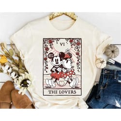 retro tarot card disney mickey and friends mickey & minnie unisex t-shirt, disneyland fall trip family vacation gift, ma