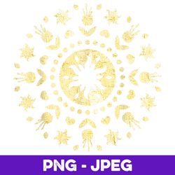 disney princess rapunzel golden mandala logo , png design, png instant download