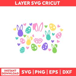Cute Easter Bunny Full Wrap Svg, Cute Easter Bunny Svg, Bunny Svg, Happy Easter Svg - Digital File