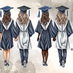 graduation couple watercolor clipart