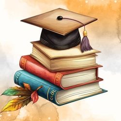 vintage graduation watercolor clipart