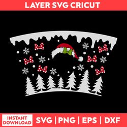 Christmas Red Bow Full Wrap Svg, Minnie Mouse Svg, Santa Claus Svg, Christmas Svg, Merry Christmas Svg - Digital File