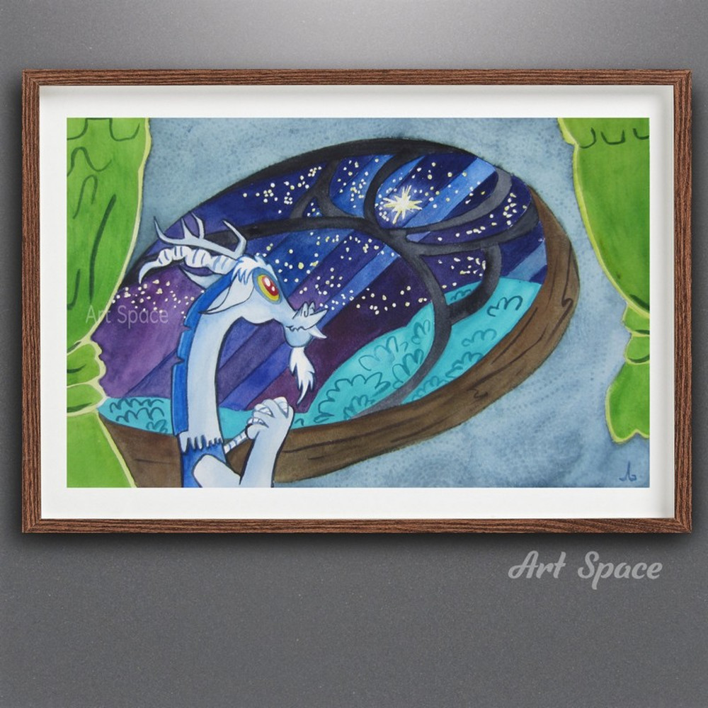 My Little Pony- Discord-Friendship Is Magic MLP-blue painting - stars - watercolor cartoon painting-2.jpg