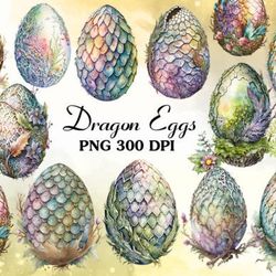 dragon eggs sublimation clipart bundle