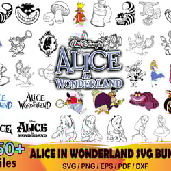 150 alice in wonderland svg bundle, disney svg, png
