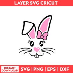 Easter Bunny Girl Svg, Bad Bunny Svg, Bunny Svg, Girl Svg, Bunny Face Svg, Happy Easter Svg - Digital File