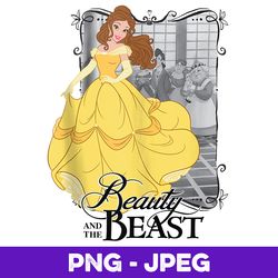 disney beauty and the beast belle portrait poster v2 , png design, png instant download