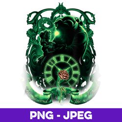 disney beauty and the beast glow tale as old as time poster , png design, png instant download