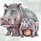 Mom-And-Baby-Hippopotamus-Watercolor-Graphics-64661570-6-580x387.jpg
