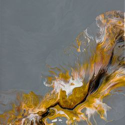 Gold Fire on Grey, Print- digital file that you will download