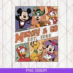 funny mickey & co 1928 png, cute mickey and friends png, retro disney 2023 png, disneyworld png, disney family trip png