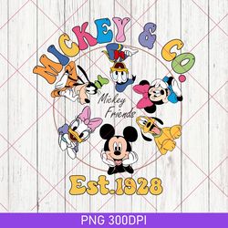 funny mickey & co 1928 png, retro disney png, disneyland png, vintage disneyworld png, disney family matching png 2023