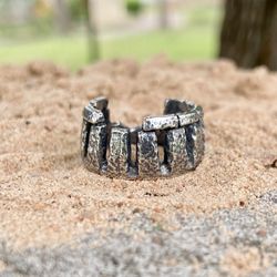 Stonehenge ring, Size 7 US, Sterling silver, Made to Order, Unisex silver jewelry, Gift for men or woman, Handmade