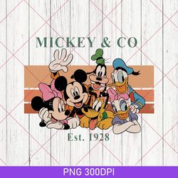 retro mickey & co 1928 png, mickey and friends png, disneyland png, disneyworld png, disney family matching png 300dpi