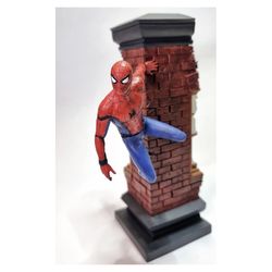 Spider Man 3D printed hand painted custom statue, Spider Man figure handpaint high detail, 3d printing Tom Holland