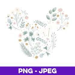 disney mickey mouse icon spring flowers v1