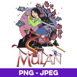 disney mulan and mushu collage portrait logo v1
