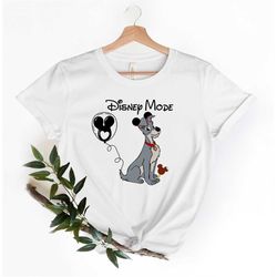 tramp disney mode shirt, lady and the tramp shirt, disney characters world shirt, disneyland shirt, tramp dog shirt, dog