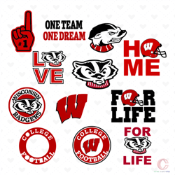 wisconsin badgers bundle svg, sport svg, wisconsin badgers svg, ncaa wisconsin logo svg