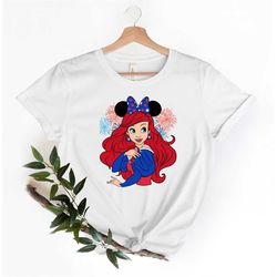 disney princess ariel independence day shirt, disney ariel us flag freedom 4th of july shirt, disney princess patriotic