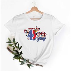 mickey & friends happy 4th of july shirt, patriotic shirt, independence day shirt, fourth of july shirt, us flag america