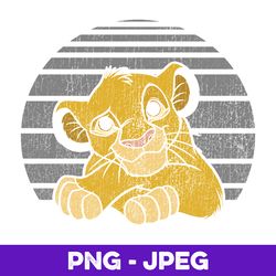 disney lion king young simba distressed stripes v1 , png design, png instant download