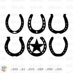 horseshoe svg, horseshoe silhouette, stencil templates, horseshoe cricut files, clipart png