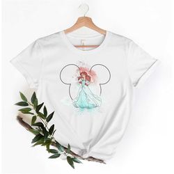 disney ariel princess shirt, princess ariel t-shirt, disney watercolor tee, little mermaid ariel princess shirt, disney