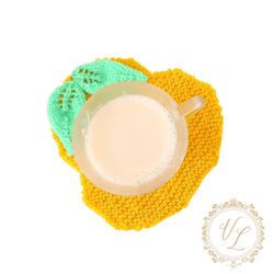 Knitting Pattern Coaster | Knit Home Decor Pattern - V2