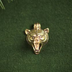 bear pendant. viking jewelry. bear head necklace. pagan jewelry. berserk necklace. handmade bear jewelry. totem jewelry