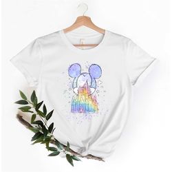 mickey castle shirt, disney watercolor castle shirt, disney mickey shirt, family vacation shirt, disney watercolor castl