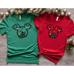 mickey & minnie head shirt, cute christmas disney couple shirt, cute couple shirt, christmas gift, minnie and mickey, hu