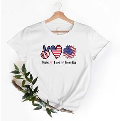 peace love america shirt, 4th of july shirt, independence day shirt, memorial day shirt, 4th of july family shirt,