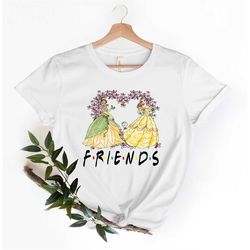 disney princess tiana and belle friends t-shirt, belle and tiana shirt, beauty belle princess shirts, disney princess ti